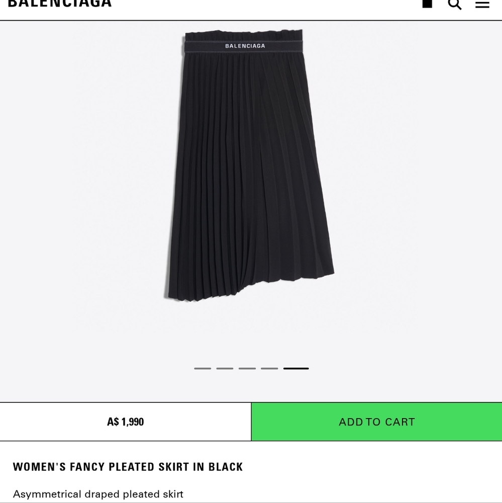 Balenciaga fancy plated skirt, black, seize 36 - Picture 2 of 10